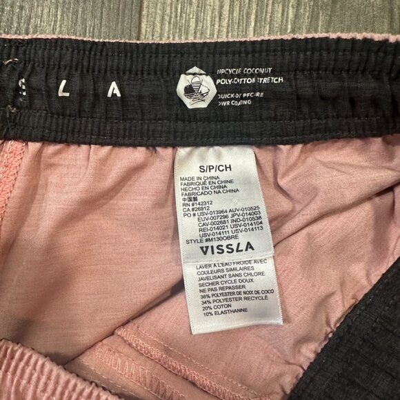 Vissla Mens Breakers Shorts Trunks Size S Ecolatsic Key Rope Pink Sustainable - Picture 3 of 8